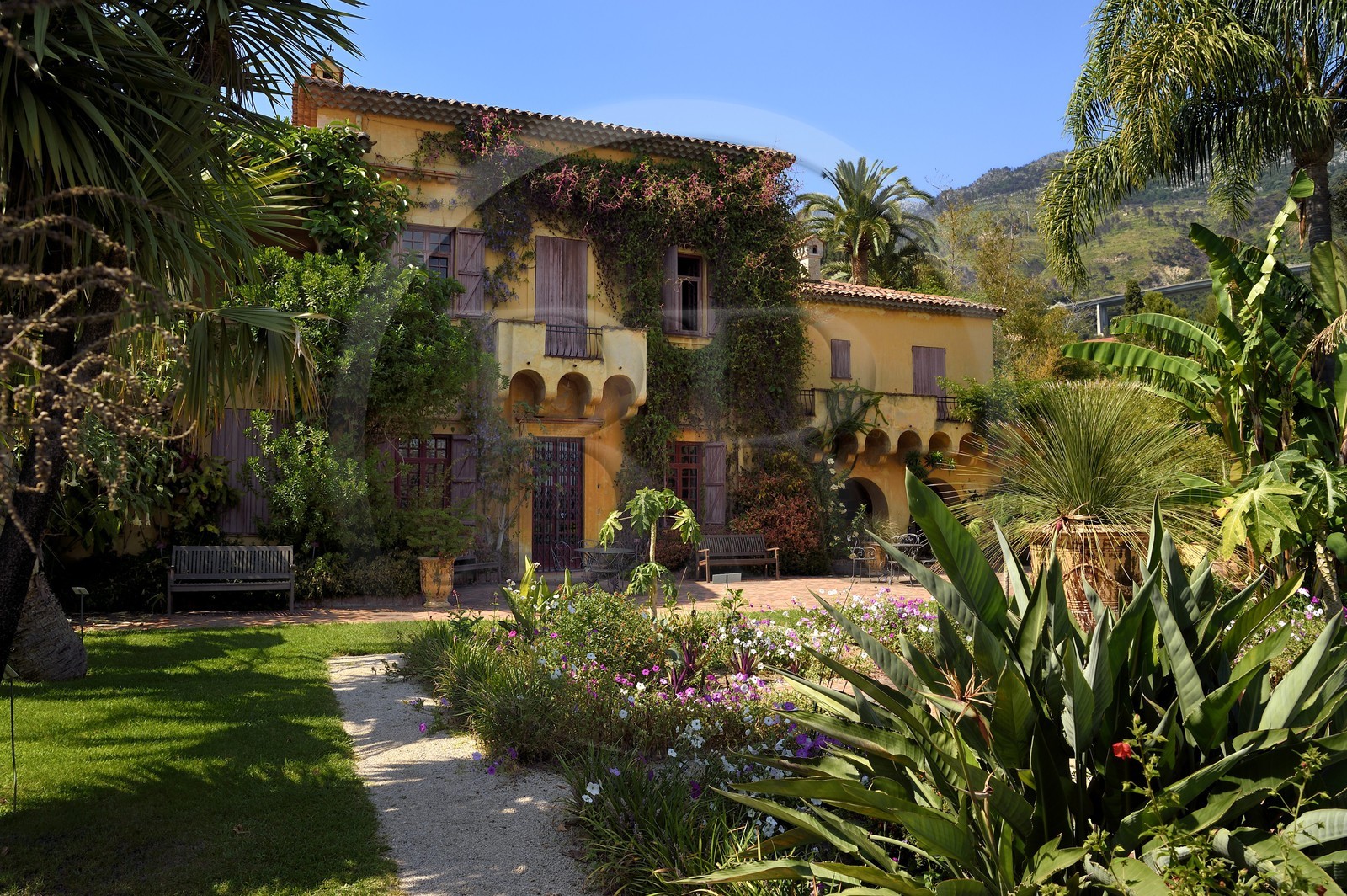 France, Alpes-Maritimes (06), Menton, villa du Jardin botanique exotique du Val Rahmeh