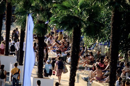 France, Paris (75), Paris-Plage fête tenue au mois d'août sur les quais de Seine fermés au trafic automobile