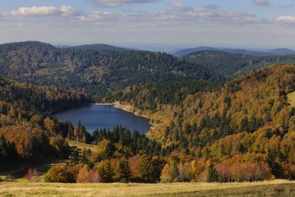 France, Vosges (88), la route des Crêtes, le lac de la Lande est un lac artificiel sur la commune de La Bresse