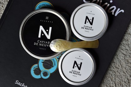 France, Dordogne, Perigord Blanc, Neuvic, Domaine Huso, production company of the Caviar de Neuvic