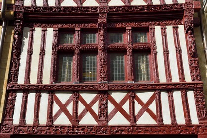 France, Calvados (14), Caen, maisons à pans de bois du XVIe siècle situées aux 52 et 54 rue Saint-Pierre