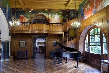 France, Pyrénées-Atlantiques (64), Pays-Basque, Cambo-les-Bains, la Villa Arnaga, musée et maison d'Edmond Rostand, le Grand Hall