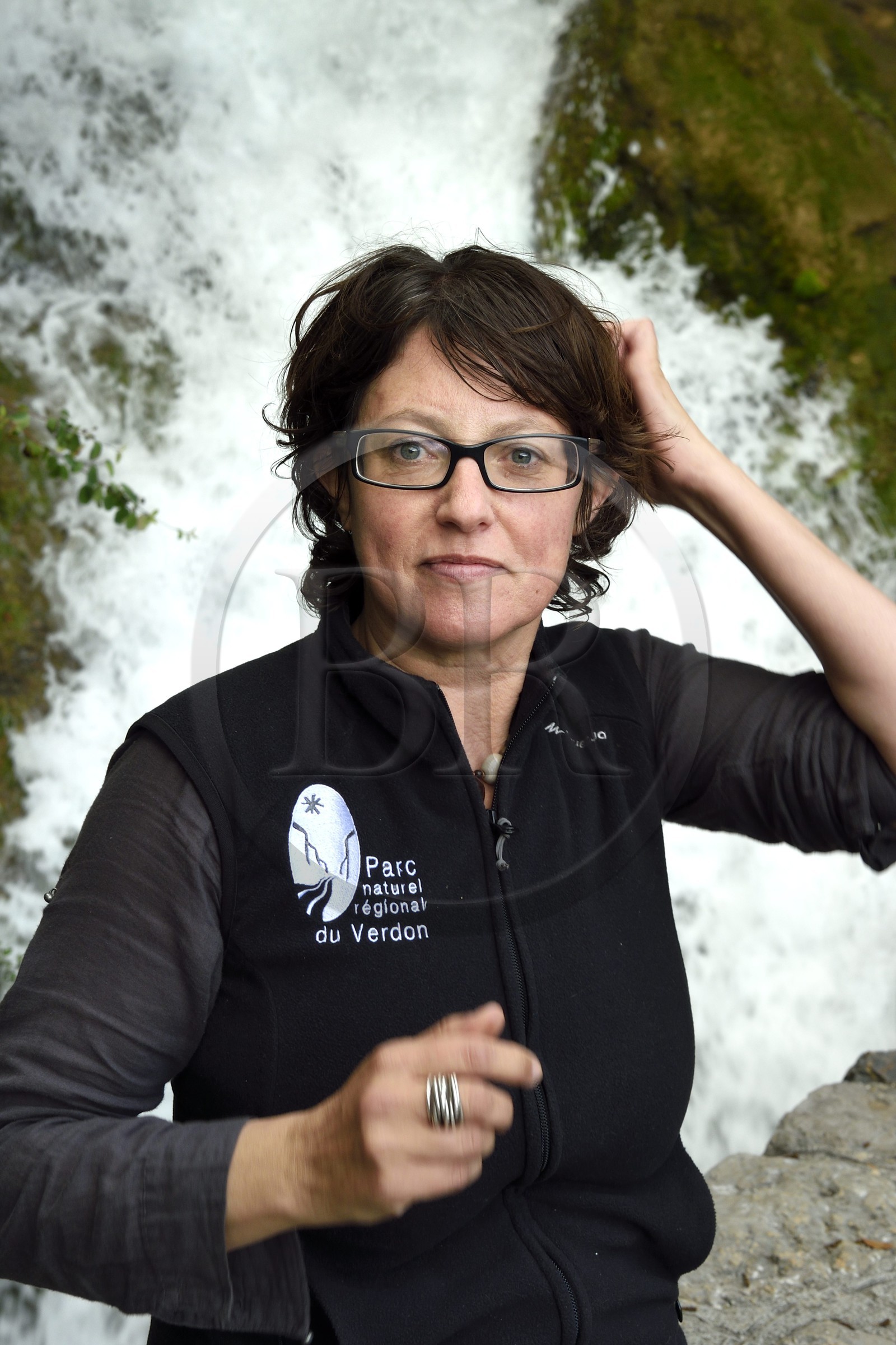 France, Alpes-de-Haute-Provence (04), Parc Naturel Régional du Verdon, Grand Canyon du Verdon, La-Palud-Sur-Verdon, Corinne Guin, responsable du pôle Eau au sein du parc du Verdon