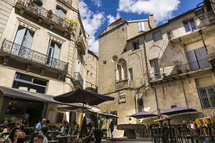 France, Hérault (34), Montpellier, centre historique appelé l’Ecusson, petite place au bout de la rue Saint-Ravy