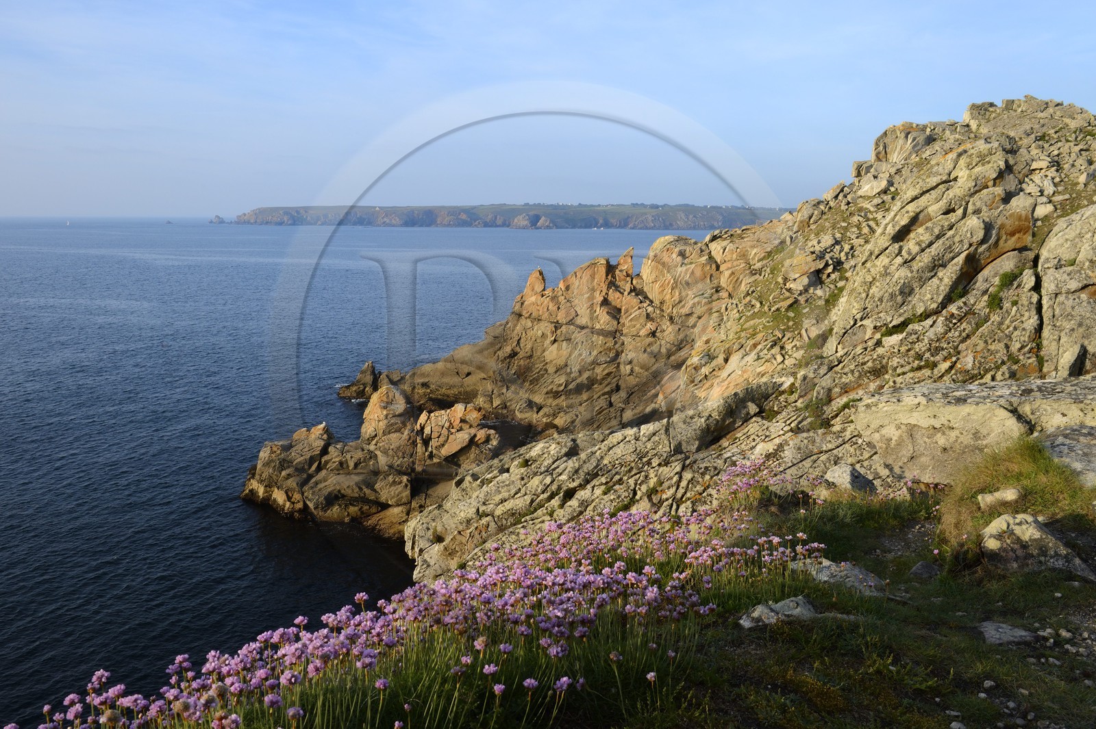 France, Finistère (29), Mer d'Iroise, Plogoff, Pointe du Raz et la Pointe du Van en arrière plan