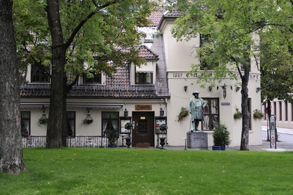 Norway, Oslo, small square in front of the Museum of Modern Art