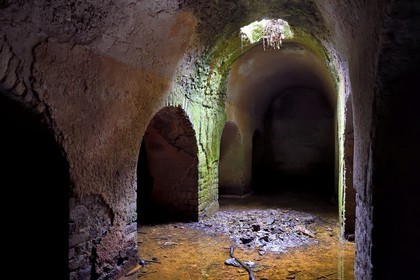 France, Var, Frejus, Forum Julii, remnant of the cistern of the Augustan era under the platform where was located the Roman administrative city
