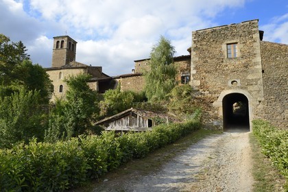 France, Loire, Parc Naturel Regional du Pilat (Natural Regional Park of Pilat), Sainte Croix en Jarez, labelled Les Plus Beaux Villages de France (The Most Beautiful Villages of France), the former Carthusian monastery, the fortified front door of the 16th century, North-East gate