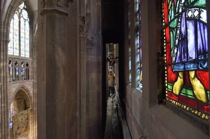 France, Bas Rhin, Strasbourg, old town listed as World Heritage by UNESCO, Notre Dame Cathedral, the triforium
