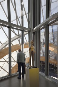 France, Paris, Louis Vuitton Foundation by architect Frank Gehry, Ibo (2008) bronze by Bertrand lavier (a special authorization is required before publication)
