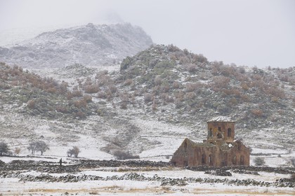 Turkey, Central Anatolia, Aksaray Province, Cappadocia, Guzelyurt, 7th century Kizil Kilise (the Red Church)