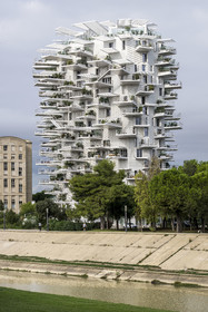 France, Herault, Montpellier, Richter district, the banks of the Lez river, L'Arbre Blanc, building designed by the Japanese architect Sou Foujimoto and the French architects Nicolas Laisne et Manal Rachdi