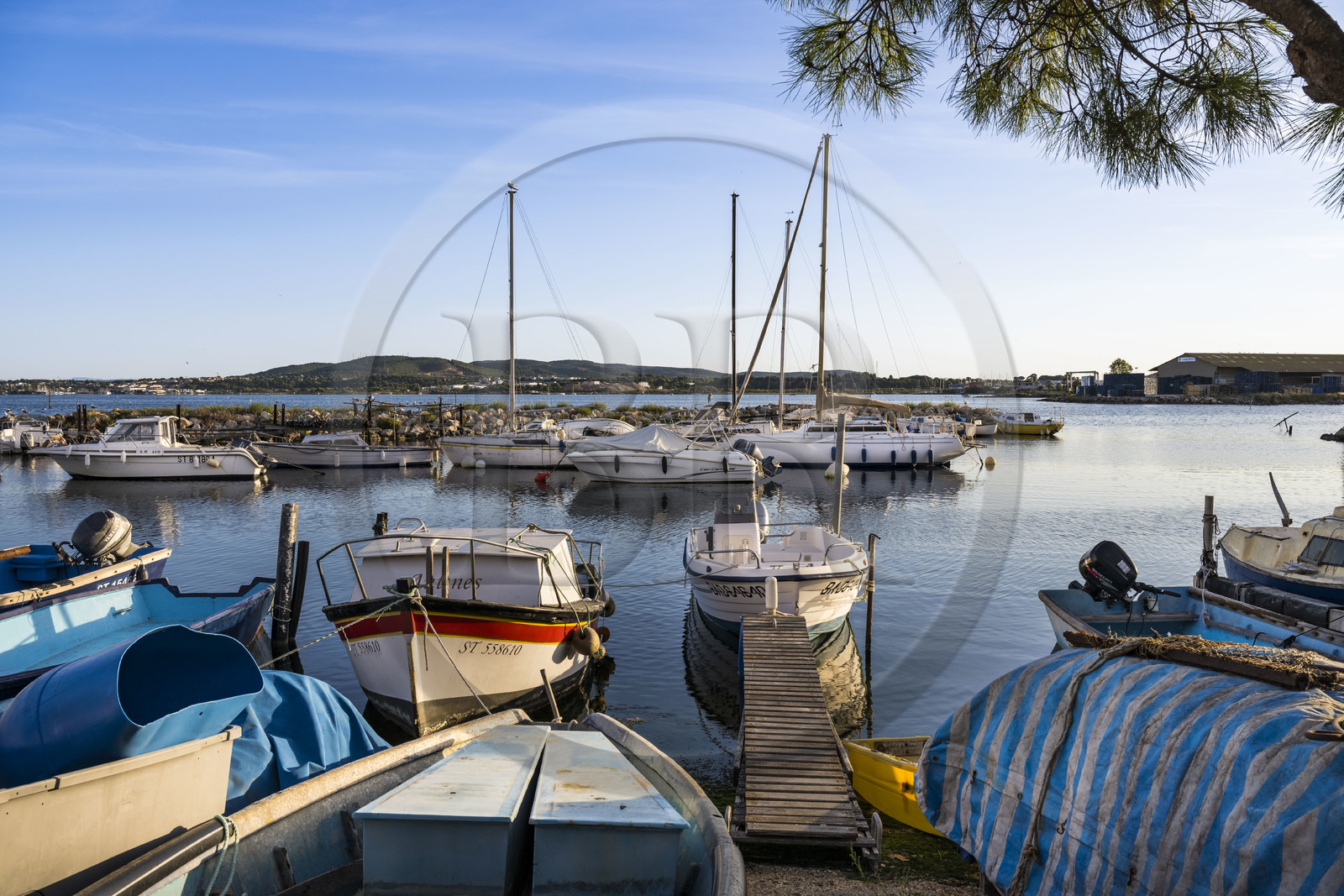 France, Hérault (34), Sète, quartier de la Pointe Courte, le petit port du quartier de pecheurs sur les rives de l'étang de Thau