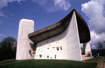 France, Haute Saone, Ronchamp, Notre Dame du Haut chapel by the architect Le Corbusier