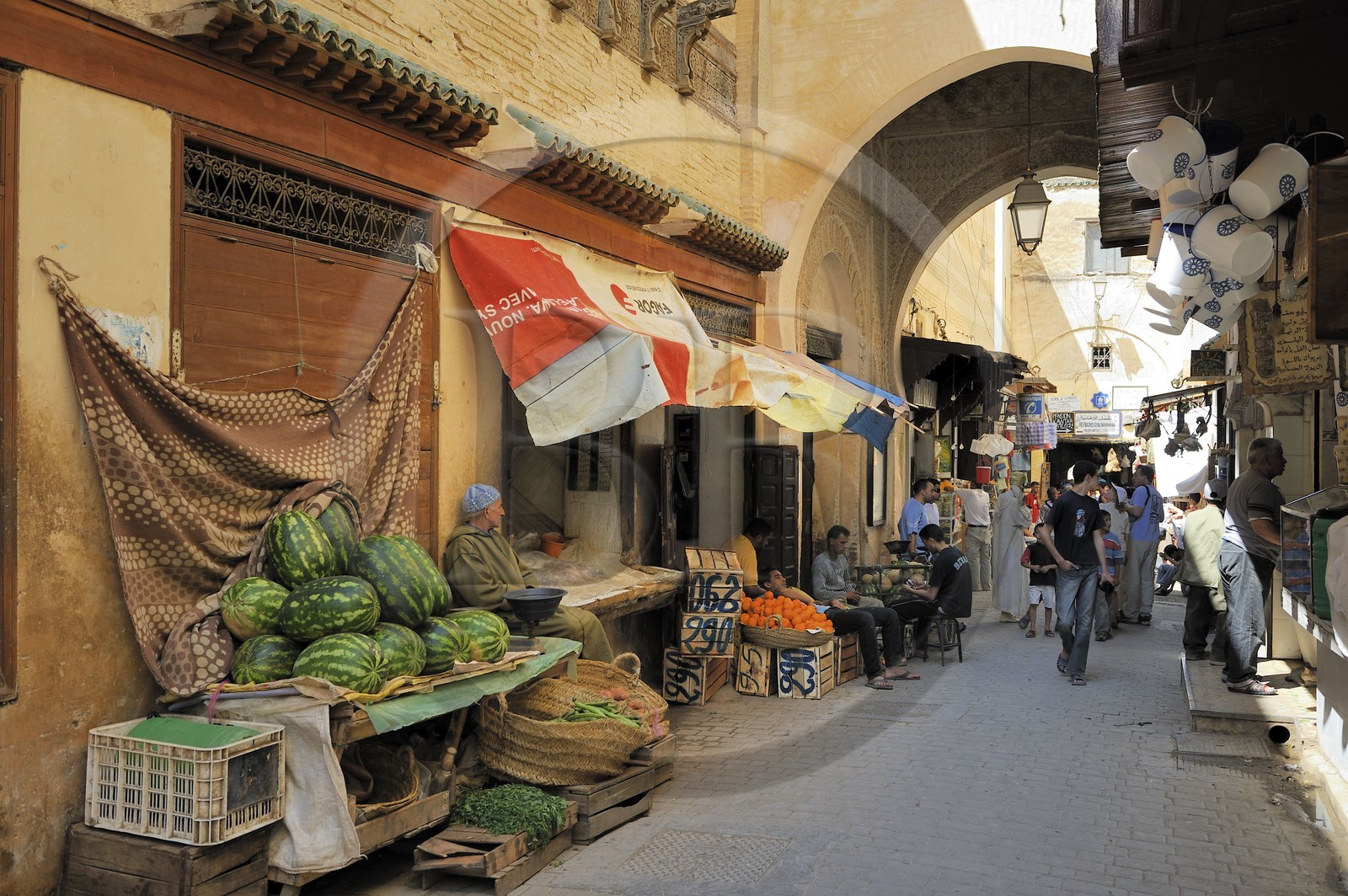 Morocco, Middle Atlas, Fez, Imperial City, Fez El Bali, medina listed as World Heritage by UNESCO, Talaa Kebira, one of the main streets of the medina