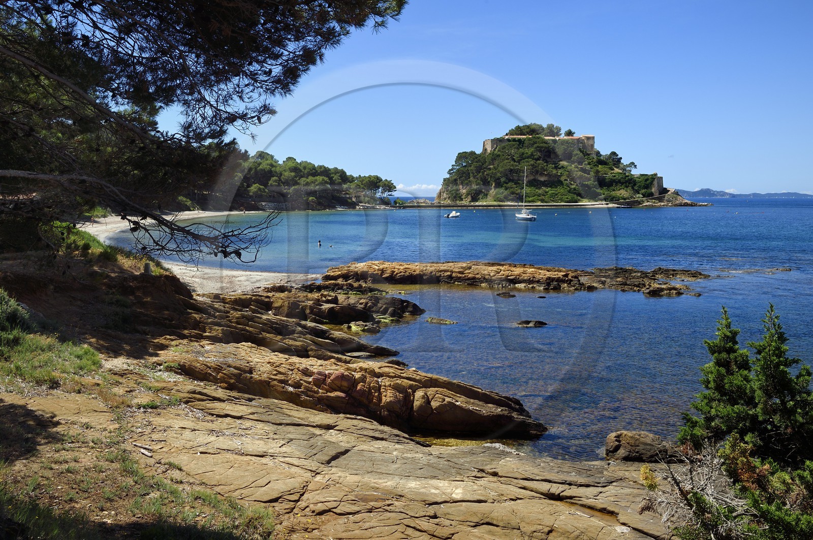 France, Var (83), Bormes-les-Mimosas, Cap de Bregancon, Fort de Brégançon, résidence officielle du président de la République