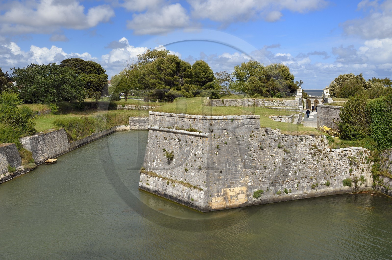 France, Charente-Maritime (17), Ile d'Aix, Fort de la Rade, fossés des fortifications