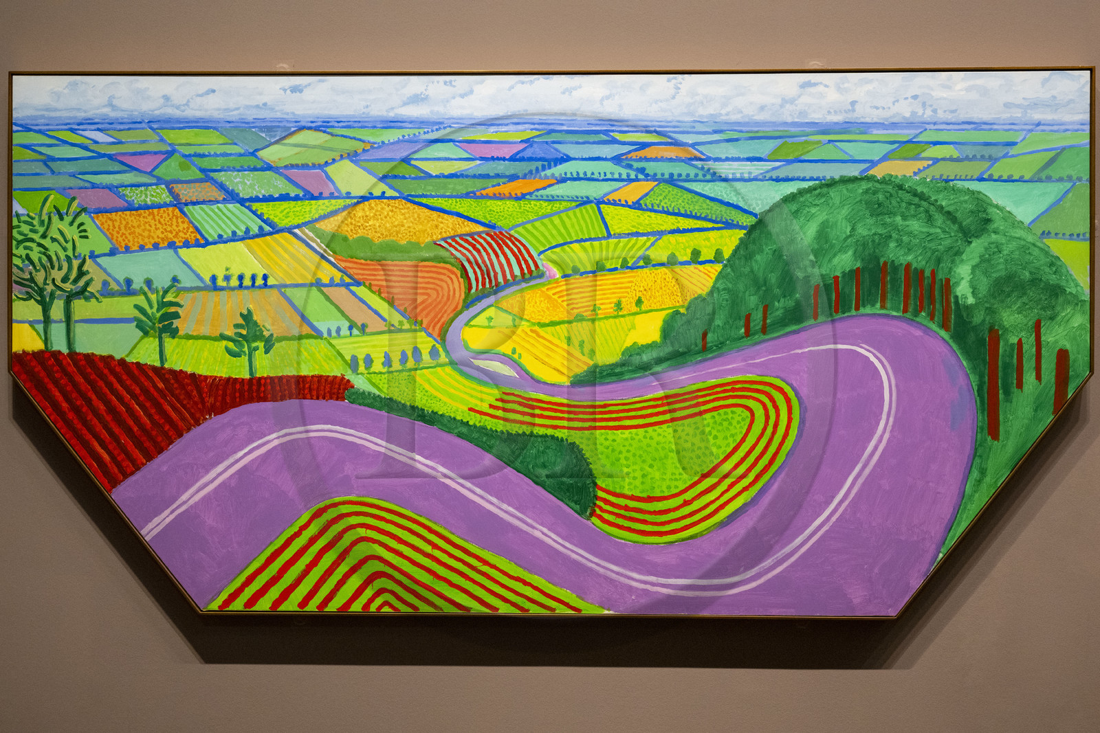 France, Paris (75), Bois de Boulogne, la fondation Louis Vuitton de l'architecte Frank Gehry, exposition David Hockney 25, Garrowby Hill (2017)