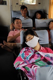 Vietnam, day train from Lao Cai to Hanoi, class Sat soft with climatisation