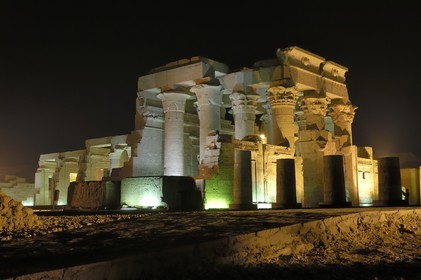 Egypt, Upper Egypt, Nile Valley, Kom Ombo Temple dedicated to Sobek, the god with a crocodile's head