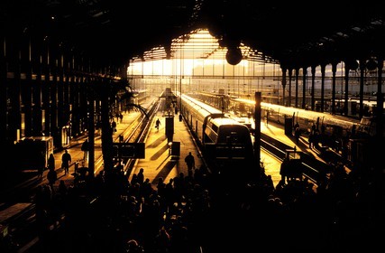 France, Paris, Gare du Nord Train Station, arrival of suburban trains early in the morning