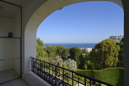 France, Alpes Maritimes, Cannes, the Villa La Californie where Picasso lived, today renamed the Pavillon de Flore by Marina Picasso, the view from the villa and the dovecote painted by Pablo Picasso