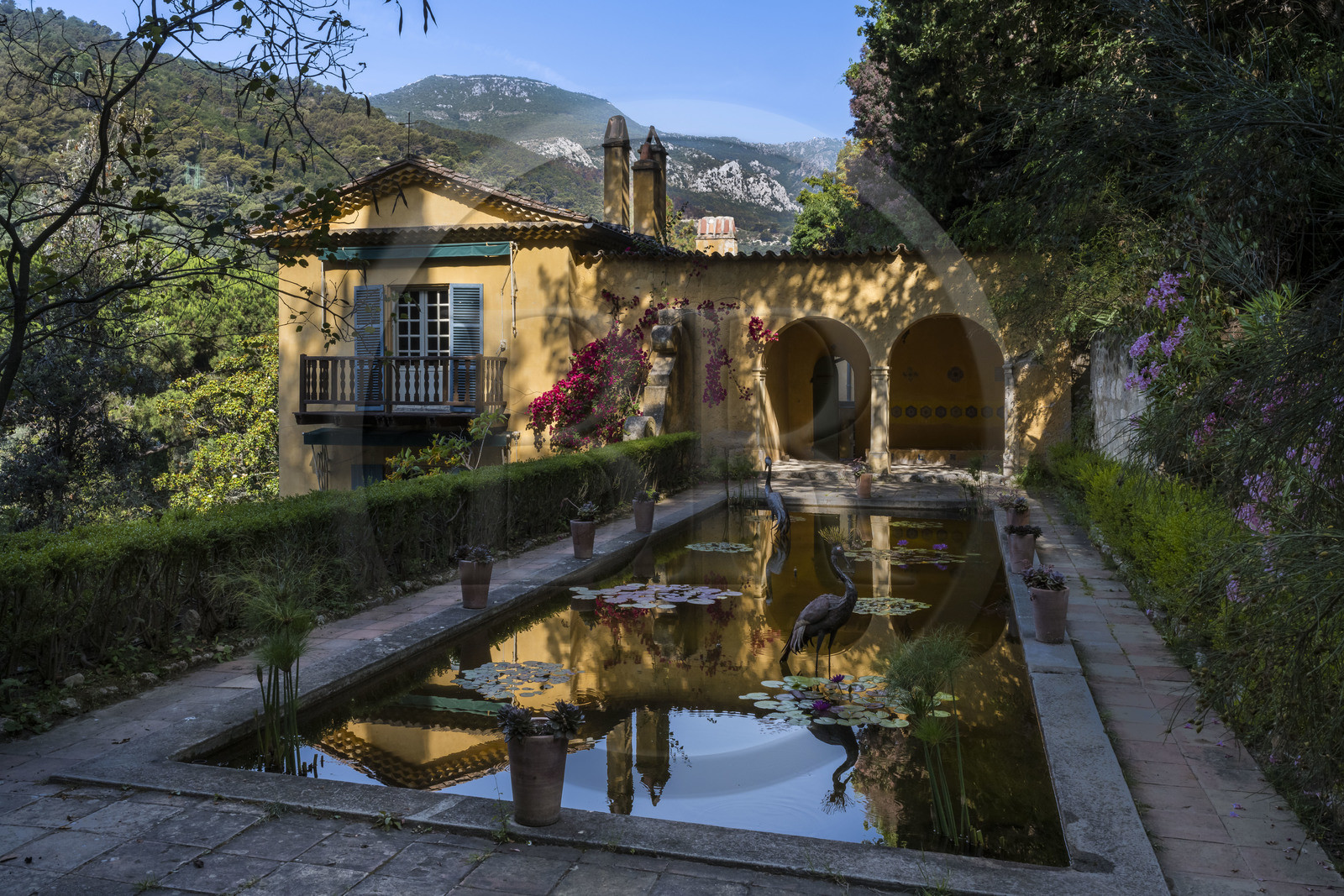 France, Alpes-Maritimes, Menton, the garden Serre de la Madone, the Moorish-inspired garden in the villa of Major Lawrence Johnston France, Alpes-Maritimes, Menton, the garden Serre de la Madone, the Moorish-inspired garden in the villa of Major Lawrence Johnston