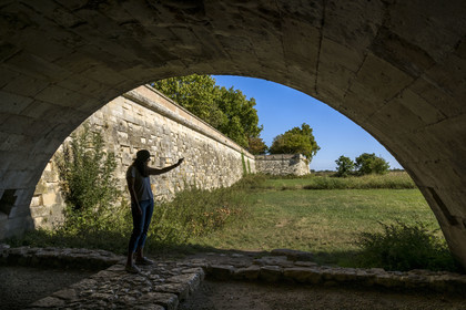France, Charente Maritime, Saintonge, Marennes Hiers Brouage, Brouage citadel, labelled Les Plus Beaux Villages de France (The Most Beautiful Villages of France), the former underground port or port of La Breche sheltered from the rampart
