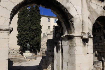 France, Gard, Nimes, Auguste Gate, entrance of Via Domitia