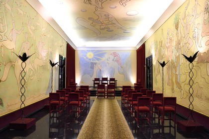France, Alpes-Maritimes (06), Menton, l'Hotel de Ville, la salle des mariages entièrement décorée par Jean Cocteau en 1957