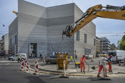 Switzerland, Basel, the Kunstmuseum Basel (art museum) Neubau by the Basel architect firm Christ & Gantenbein