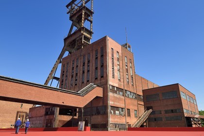 France, Moselle, Petite Rosselle, carreau Wendel museum, mine shaft headframe Wendel 2