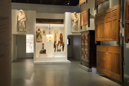 France, Ille-et-Vilaine, Rennes, building of Champs Libres from architect Christian de Portzamparc, the Brittany Museum (Musée de Bretagne)