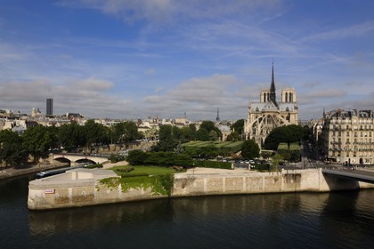 France, Paris (75), les rives de la Seine classées Patrimoine Mondial de l'UNESCO, île de la Cité, la cathédrale Notre-Dame