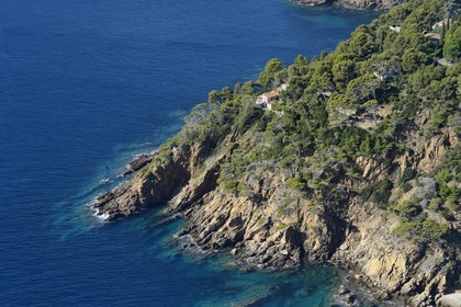France, Var, Corniche des Maures, Cap Cavalaire-sur-Mer (aerial view)