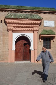 Morocco, High Atlas, Marrakech, Imperial city, Medina listed as World Heritage by UNESCO, one of the doors of the Ben Youssef mosque