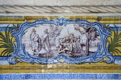 Portugal, Lisbonne, Bélem, Monastere des Hiéronymites (Mosteiro dos Jerónimos), classé Patrimoine Mondial de l'UNESCO, azulejos du réfectoire des moines