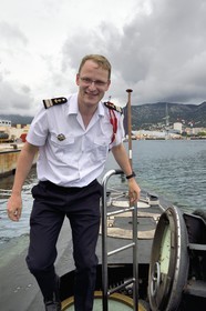 France, Var, Toulon, the naval base (Arsenal), Commander Nicolas Faure, Commander of the nuclear attack submarine (SNA) Casabianca (Rubis type)