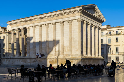 France, Gard, Nimes, the Maison Carrée, an ancient Roman temple from the 1st century BC