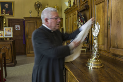 France, Bouches du Rhone, Tarascon, the royal collegiate church of Sainte-Marthe built in the 11th and 12th centuries, reliquary arm of Saint Martha