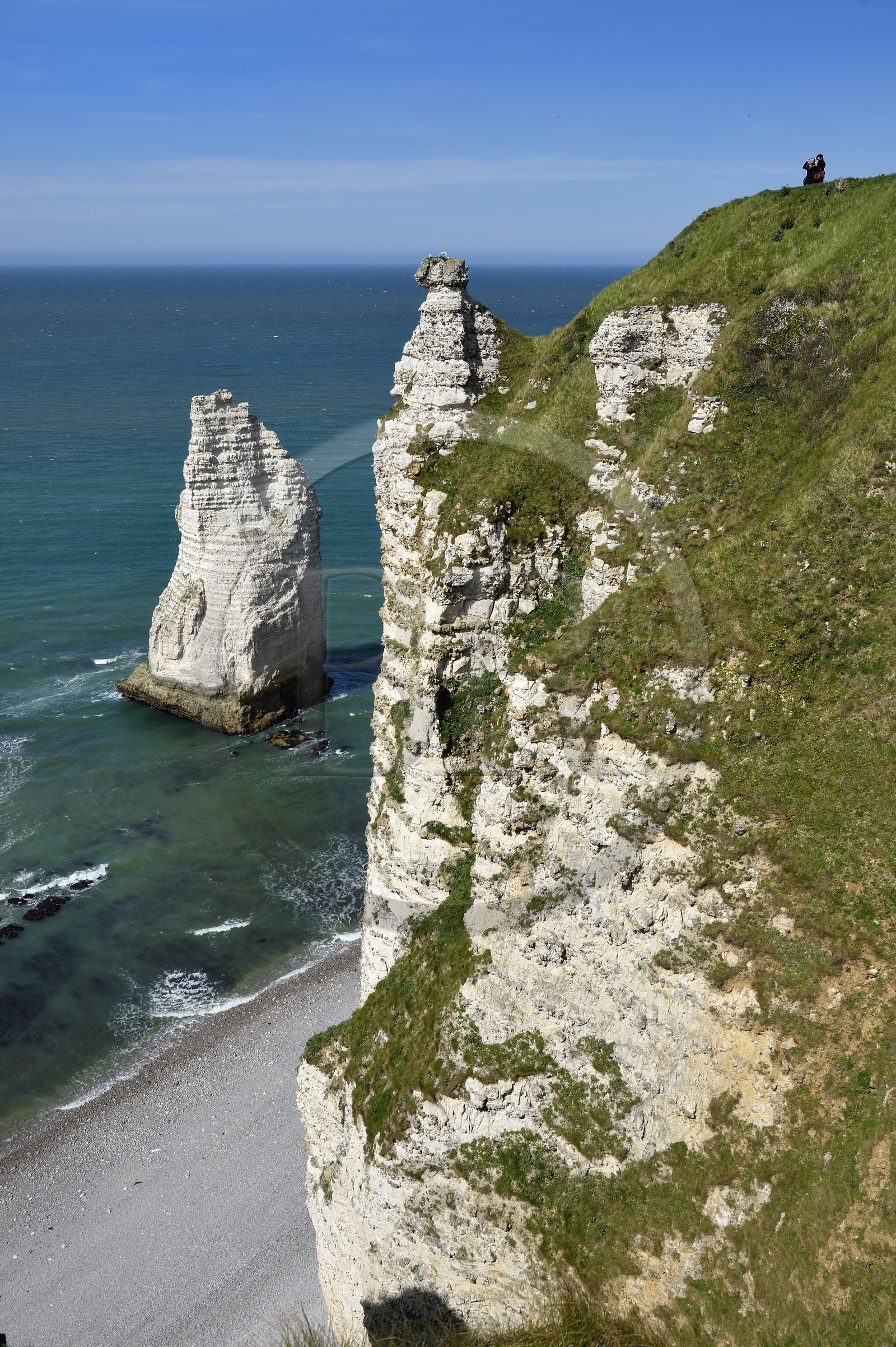 France, Seine-Maritime (76), Pays de Caux, Côte d'Albâtre, Etretat, la falaise d'Aval, l'Aiguille