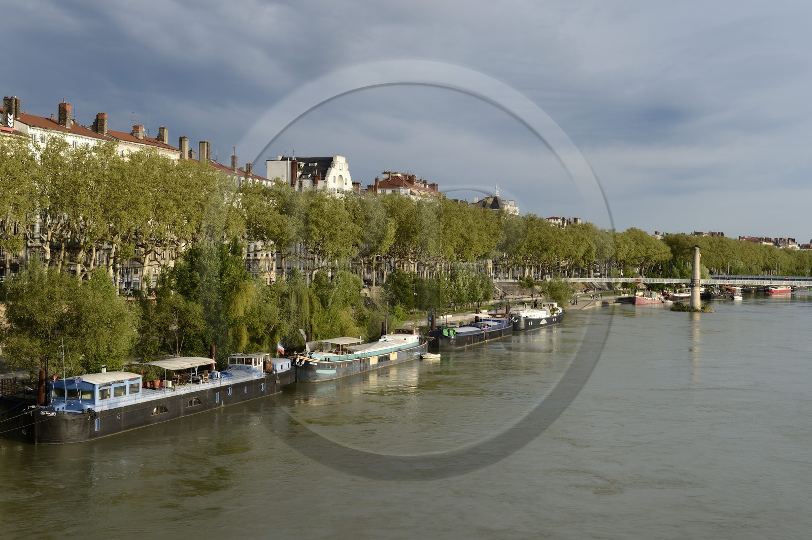 France, Rhône (69), Lyon, les berges du Rhône, quai Général Sarrail