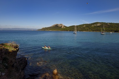 France, Var (83), Iles d'Hyères, parc national de Port Cros, Ile de Porquerolles, plage Notre-Dame