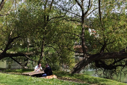 France, Val de Marne, the Marne riverside, Saint-Maur-des-Fosses, picnic lunch on the banks of the Marne along Quai du Mesnil