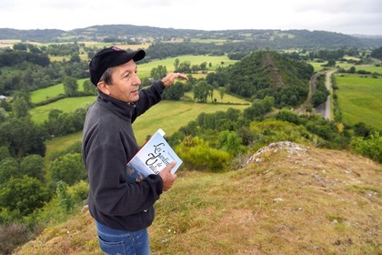 France, Puy de Dome, on the basalt mound of Saint-Pierre-Le-Chastel overlooking the Sioule valley, the agricultural engineer and geographer Yves Michelin, passionate about history and paleontology, is also the author of books and one of the actors in the classification of the Chaîne des Puys and the Faille de Limagne as World Heritage by Unesco