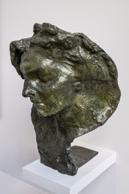 France, Paris (75), le musée du sculpteur Antoine Bourdelle, Drame Intérieur, masque feminin de 1899 (bronze)