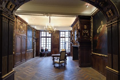 France, Puy-de-Dôme (63), Clermont-Ferrand, rue Pascal, Hotel particulier Martial de Grandseigne, chambre d'apparat au décor du XVIIe siècle