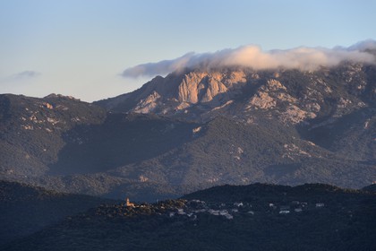 France, Corse du Sud, Alta Rocca, Fiumicicoli river valley and the village of Pantano