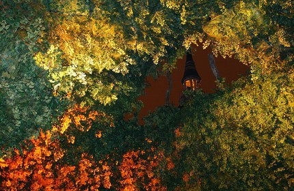 France, Nord, Lille 2004, Grand Place (main square) of Roubaix city, Hanging Forest of Lucie Lom Collective