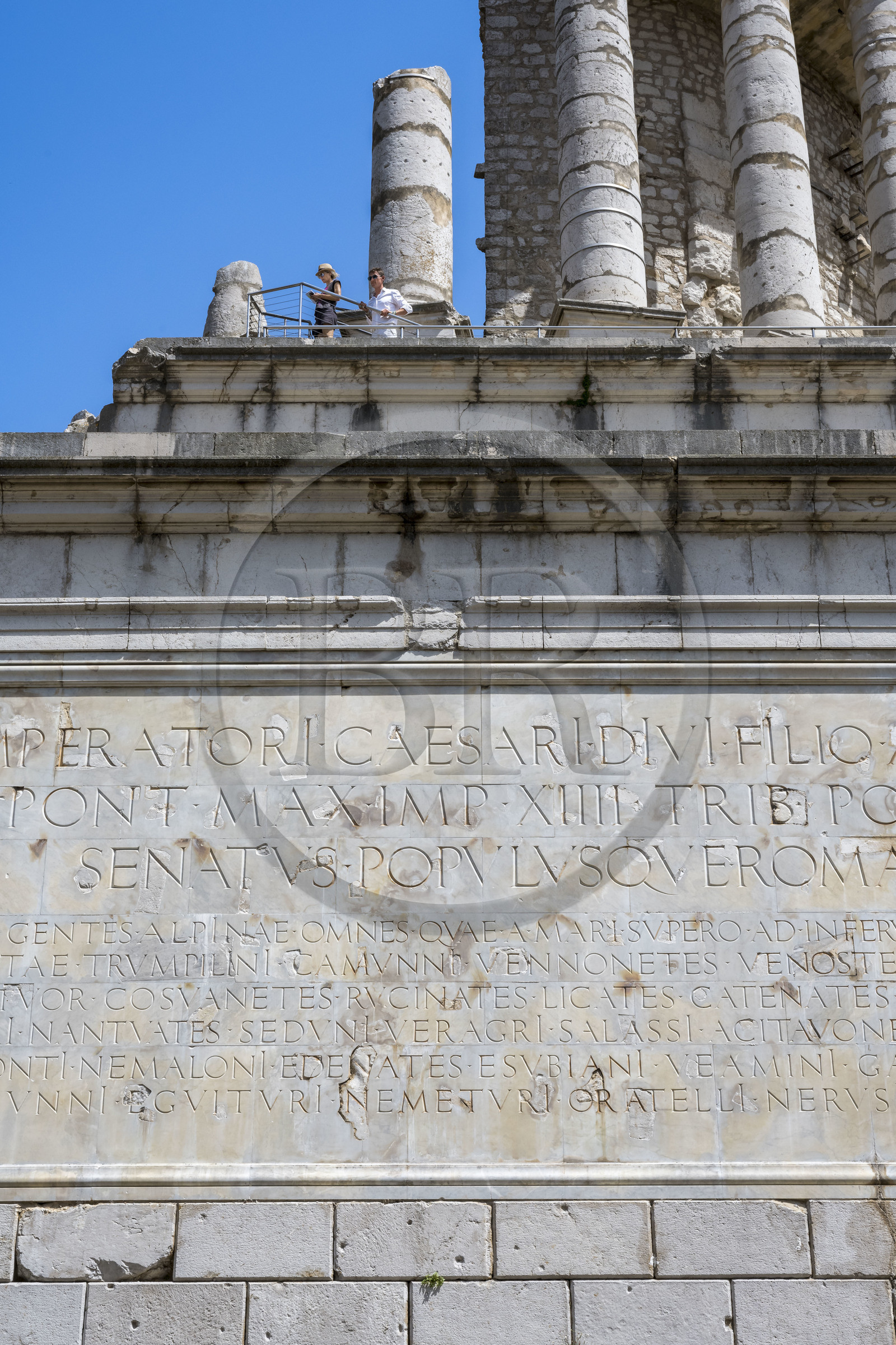 France, Alpes-Maritimes (06), La Turbie, Trophée d'Auguste ou Trophée des Alpes, monument romain édifié en l'an 6 avant J.-C.